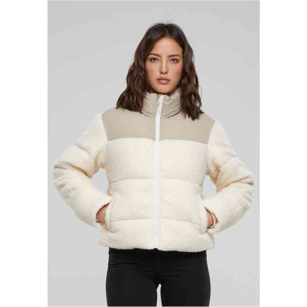 Urban Classics - Short Sherpa Mix Puffer jacket - Beige